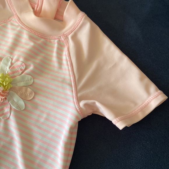 Little Me One-Piece Short Sleeve Swim Suit 6-9m - Picture 3 of 9